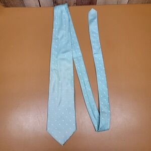 Brooks Brothers Mens Aqua Blue Silk Polka Dot Tie Made in USA